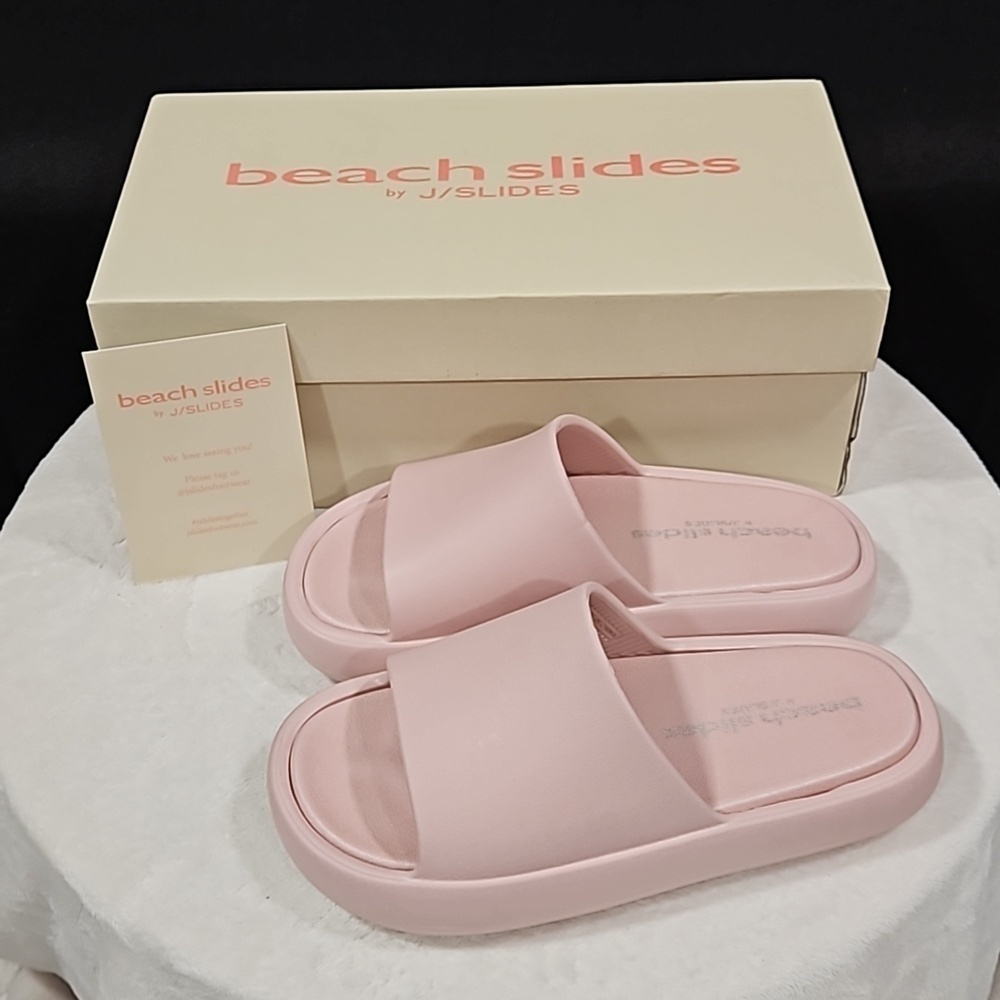 J SLIDES Soft Pink Eva Squish Beach Slides Women's NIB Size 8 - Picture 2 of 9